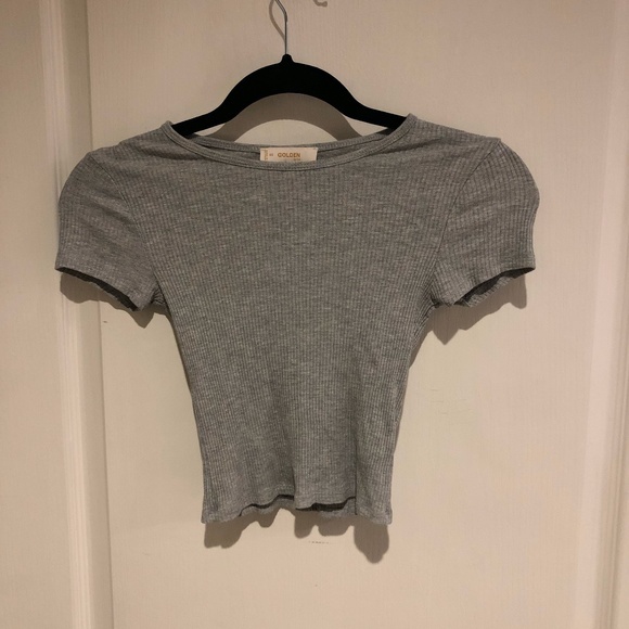 Aritzia Golden by TNA Cropped Rib T-Shirt - Picture 1 of 1